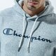 Férfi pulóver CHAMPION PULÓVER KAPUCNIS HOODED SWEATSHIRT 214743em021 szín: szürke