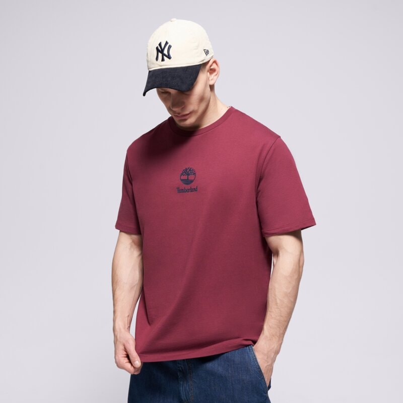 TIMBERLAND PÓLÓ NEW SMALL LOGO PRINT SS TEE BURGUNDY