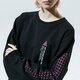 Női pulóver VANS PULÓVER 66 SUPPLY CREW vn0a53osblk1 szín: fekete