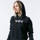 Női pulóver VANS PULÓVER KAPUCNIS FLYING V BOXY HOODIE vn0a47tcblk1 szín: fekete