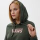 Női pulóver VANS PULÓVER KAPUCNIS FLYING V FT BOXY HOODIE vn0a4bg37wj1 szín: zöld