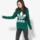 Női pulóver ADIDAS PULÓVER TREFOIL HOODIE ce2412 szín: zöld