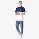 Férfi póló VANS PÓLÓ SS MN COLORBLOCK TEE NVY/WHT vn0a3czd5s21 szín: sötétkék