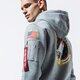 Férfi pulóver ALPHA INDUSTRIES PULÓVER KAPUCNIS SPACE SHUTTLE HOODY 178317-17 szín: szürke