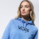 Női pulóver VANS PULÓVER KAPUCNIS FLYING V BOXY HOODIE vn0a47tcult1 szín: kék