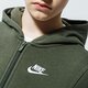 Gyerek pulóver NIKE PULÓVER CIPZÁRAS KAPUCNIS SPORTSWEAR bv3699-325 szín: khaki
