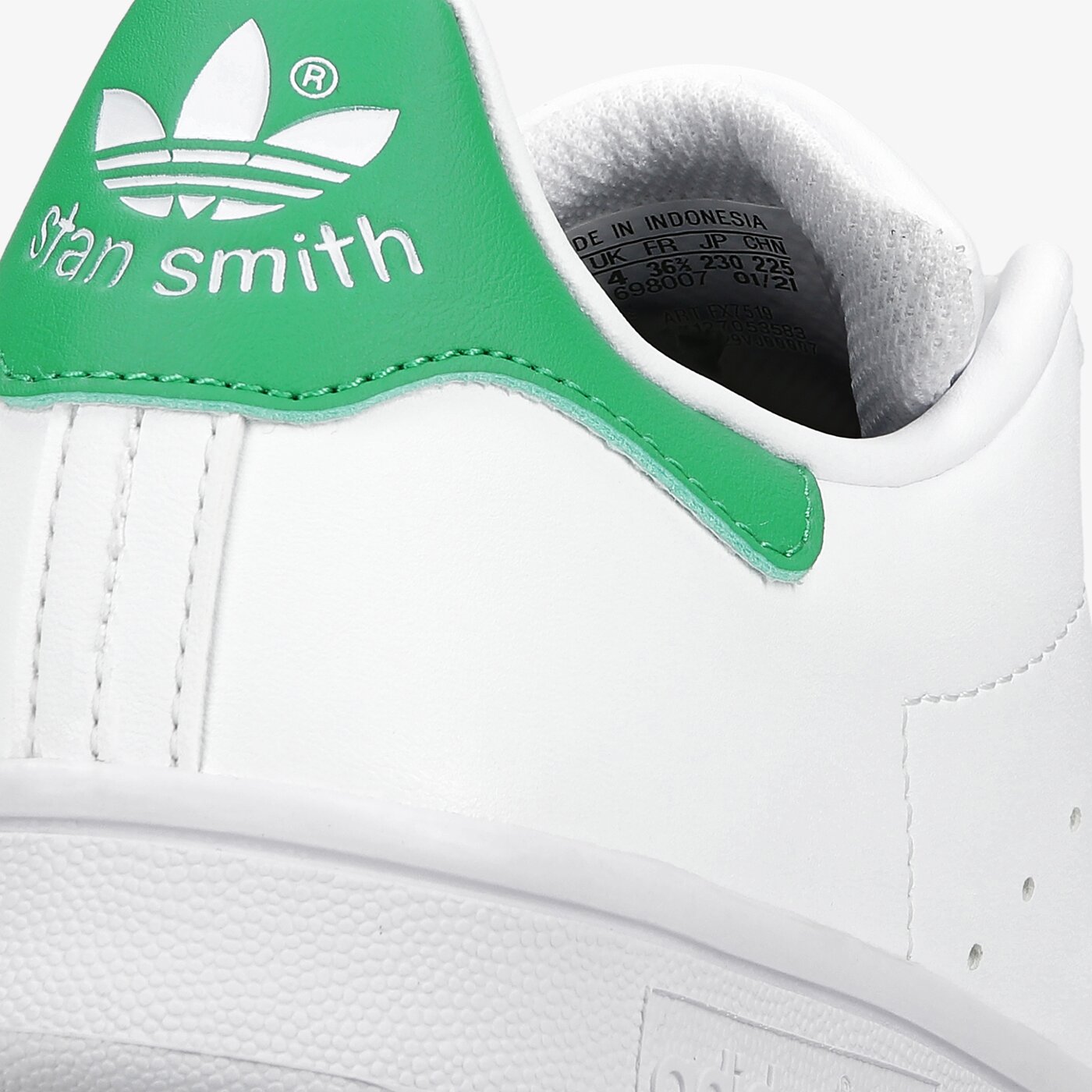 Women's Sneakers Stan Smith in Eco-leather White and Green FX7519 - Adidas  - Spatarella