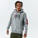 Férfi pulóver ALPHA INDUSTRIES PULÓVER KAPUCNIS ALPHA BLOCK LOGO HOODY 118338-17 szín: szürke