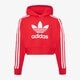 Gyerek pulóver ADIDAS PULÓVER KAPUCNIS CROPPED HOODIE ic3097 szín: piros