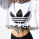 Női póló ADIDAS PÓLÓ LS CROPPED SWEATER ed4759 szín: fehér