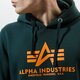 Férfi pulóver ALPHA INDUSTRIES PULÓVER KAPUCNIS BASIC HOODY 178312-353 szín: zöld