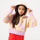 Gyerek pulóver ADIDAS PULÓVER KAPUCNIS CROP HOODIE GIRL hk2942 szín: rózsaszín