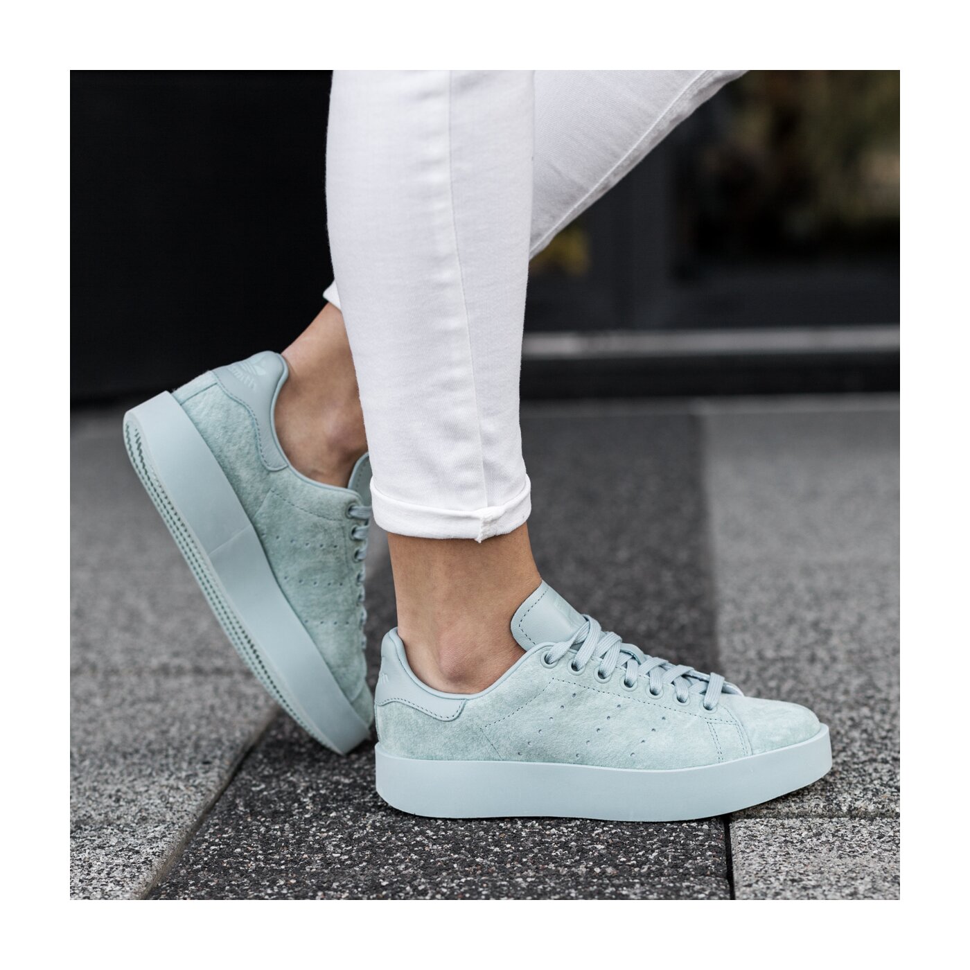 Női sportcipők ADIDAS STAN SMITH BOLD W cg3774 szín: kék