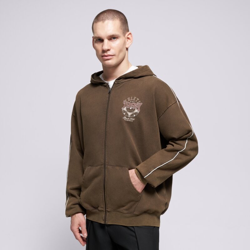 PROSTO PULÓVER CIPZÁRAS ZIP HOODIE ATHLETIC WASHED BROWN
