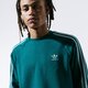 Férfi pulóver ADIDAS PULÓVER 3-STRIPES CREW ej9692 szín: zöld