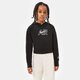 Gyerek pulóver NIKE PULÓVER KAPUCNIS G NSW AIR FT CROP HOODIE GIRL dm8372-010 szín: fekete