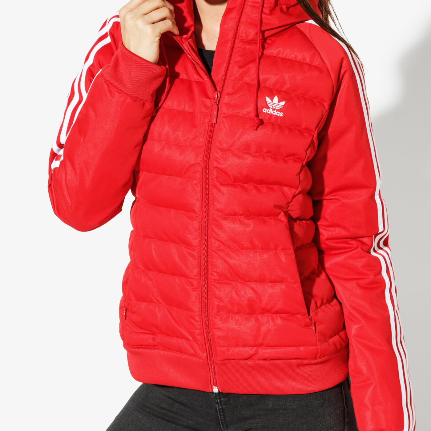 adidas slim jacket red