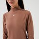 Női póló NIKE PÓLÓ W NSW ESSNTL MOCK LS TOP dd5882-256 szín: barna