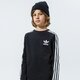 Gyerek póló ADIDAS PÓLÓ 3STRIPES LS MM fm5656 szín: fekete