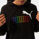 Férfi pulóver PUMA PULÓVER KAPUCNIS ESS+ RAINBOW HOODIE TR 848678 01 szín: fekete