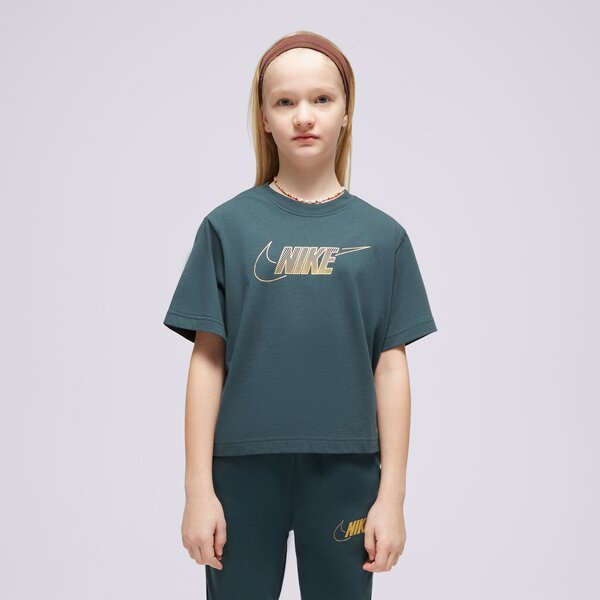Nike Póló G Nsw Tee Boxy Metallic Hbr Girl Zöld EUR 128-137