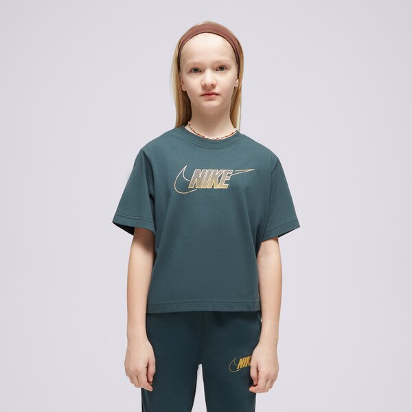 Nike Póló G Nsw Tee Boxy Metallic Hbr Girl Zöld EUR 158-170