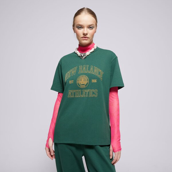 New Balance Póló Athletics Oversized Crest Póló Zöld EUR L