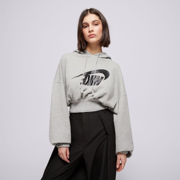 Nike Pulóver Kapucnis W Nsw Os Flc Crop Dance Szürke EUR M